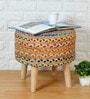 Chindi Fabric Seating Stool in Multi Colour