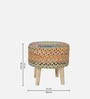 Chindi Fabric Seating Stool in Multi Colour