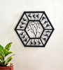 Wrought Iron Hexagon Wall Art In Black