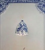Chinoiserie style Blue Pottery Bird Print Metal Pendant Light | Traditional Bell Shade