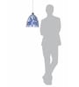Chinoiserie style Blue Pottery Bird Print Metal Pendant Light | Traditional Bell Shade