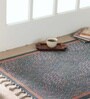 Chintz Handprinted Block Print Cotton 3x5 ft Rug Coral & Powder Blue