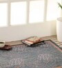 Chintz Handprinted Block Print Cotton 3x5 ft Rug Coral & Powder Blue