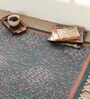 Chintz Handprinted Block Print Cotton 3x5 ft Rug Coral & Powder Blue