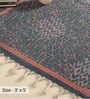 Chintz Handprinted Block Print Cotton 3x5 ft Rug Coral & Powder Blue