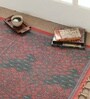 Chintz Handprinted Block Print Cotton 3x5 ft Rug Coral & Teal