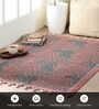 Chintz Handprinted Block Print Cotton 3x5 ft Rug Coral & Teal