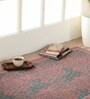 Chintz Handprinted Block Print Cotton 3x5 ft Rug Coral & Teal