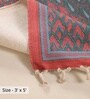Chintz Handprinted Block Print Cotton 3x5 ft Rug Coral & Teal