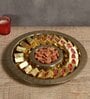 Reflections Powder Gold Stainless Steel Appetizer Platter with Dip Bowl