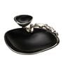 Chip & Dip Jet Black & Silver 11 Inch Aluminium Appetizer Platter