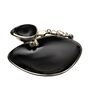 Chip & Dip Jet Black & Silver 11 Inch Aluminium Appetizer Platter