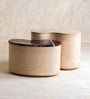 Chip And Dale Marble Top Coffee Table (Set Of 2) In White Wash Finish