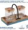 Chiraiya Square Glass Jars with Gond Art Wooden Lids and Tray