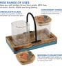 Chiraiya Square Glass Jars with Gond Art Wooden Lids and Tray