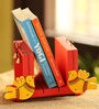 Multicolour Pine Wood Chirping Birds Bookend