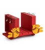 Multicolour Pine Wood Chirping Birds Bookend