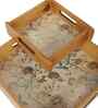 Chirping Garden Wooden Tray Set   Set of 2
