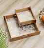 Chirping Garden Wooden Tray Set   Set of 2