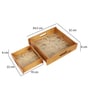 Chirping Garden Wooden Tray Set   Set of 2