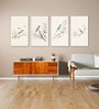 Birds Wall Art Set of 4 Canvas Wall Painting Black Frame
