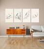 Birds Wall Art Set of 4 Canvas Wall Painting Stretch Canvas Frame