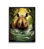 Abstract Rhino Modern 12 x 16 inch Canvas Wall Art