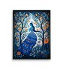 Harmony Blue Women & Peacock 12 x 16 inch Canvas Wall Art