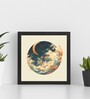 Moon Over Earth Line Art 24 x 32 inch Canvas Wall Art