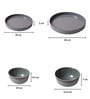 Glossy Blue Haven Melamine Plato Dinner Set Of 20 Pcs