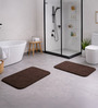 Chocolate Absorbent and Quick-Dry Polyester Bath Mats 30x45 cm