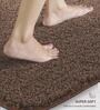 Chocolate Absorbent and Quick-Dry Polyester Bath Mats 40x60 cm