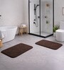 Chocolate Absorbent and Quick-Dry Polyester Bath Mats 40x60 cm
