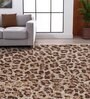 Chocolate Abstract Polyester 5' X 7' Machine Made Carpet