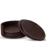 Chocolate Brown Elegance Round Coaster