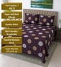 Chocolate Floral 400 Tc Cotton Super King Size Bedsheet With 2 Pillow Covers
