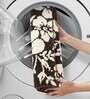 Chocolate Floral Polyester AntiSkid Bathmat