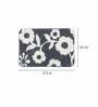 Grey Floral Polyester 28x20 Inches Anti Skid Bath Mat
