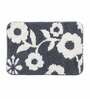 Grey Floral Polyester 28x20 Inches Anti Skid Bath Mat