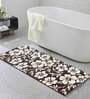 Brown Floral Polyester AntiSkid Bathmat