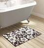 Chocolate Floral Polyester AntiSkid Bathmat