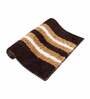 Brown Geometric Microfibre 23x15 Inches AntiSkid Bath Mat