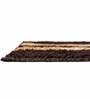 Brown Geometric Microfibre 23x15 Inches AntiSkid Bath Mat