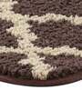 Brown Trellis Traditional Polyester 24x16 Inches Anti Skid Bath Mat