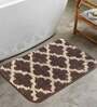 Brown Trellis Traditional Polyester 24x16 Inches Anti Skid Bath Mat