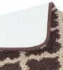 Brown Trellis Traditional Polyester 24x16 Inches Anti Skid Bath Mat