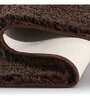 Brown Solid Polyester 24x16 Inch AntiSkid Bath Mat