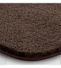 Brown Solid Polyester 24x16 Inch AntiSkid Bath Mat