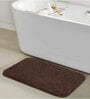 Brown Solid Polyester 24x16 Inch AntiSkid Bath Mat