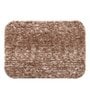Brown Solid Shaggy Polyester 24x16 Inches AntiSkid Bath Mat